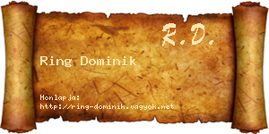 Ring Dominik névjegykártya